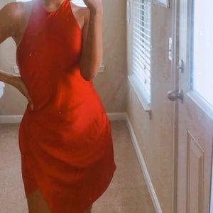 Red halter mini dress - worn once
